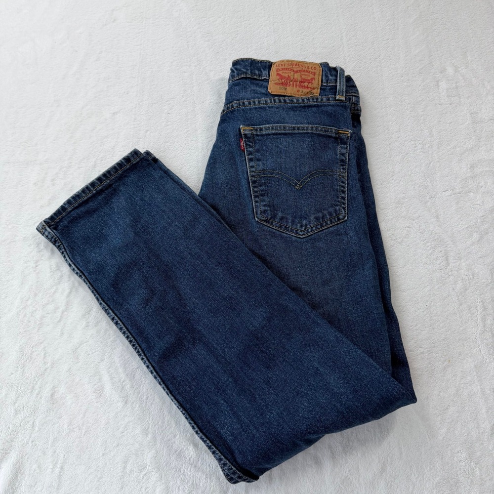 Levi's 505 Regular Fit Jeans Mens 32x32 Blue Good Medium Wash Straight Leg - Picture 9 of 13